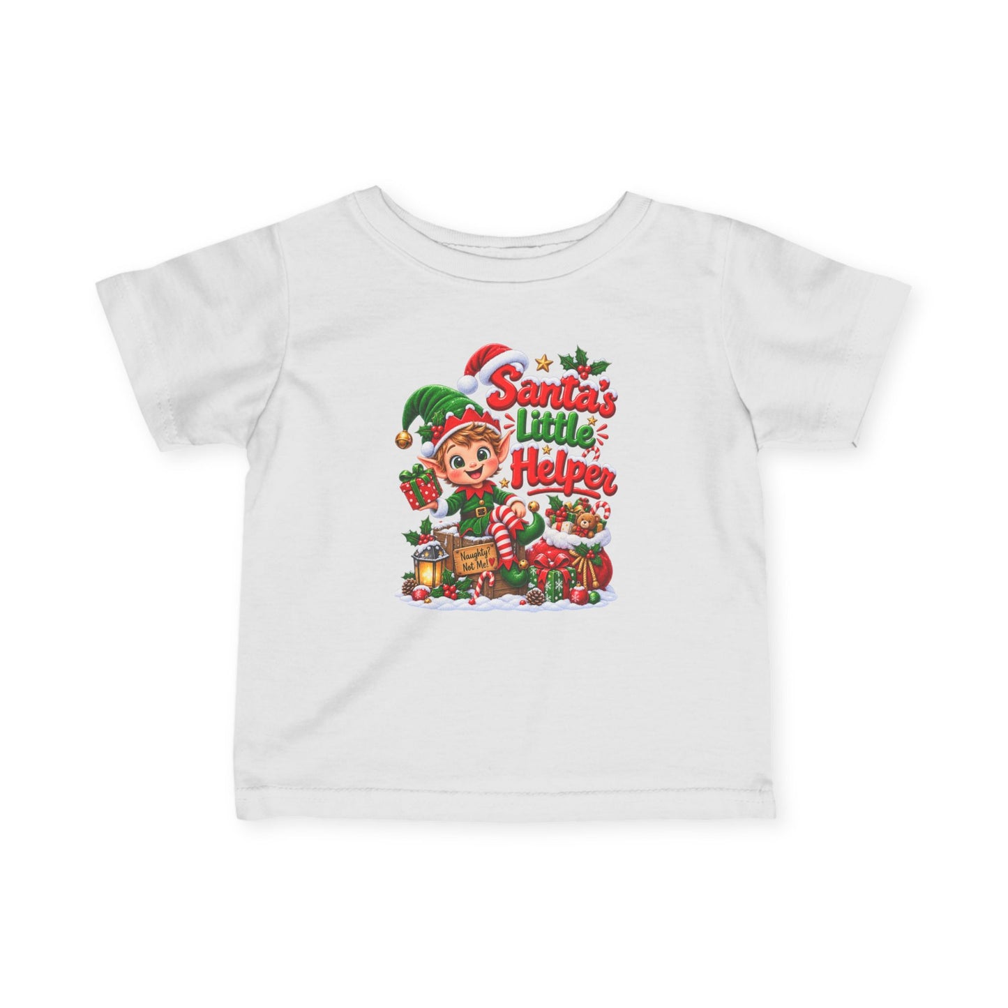 Santa’s Little Helper Infant Christmas T-Shirt – Elf Tee
