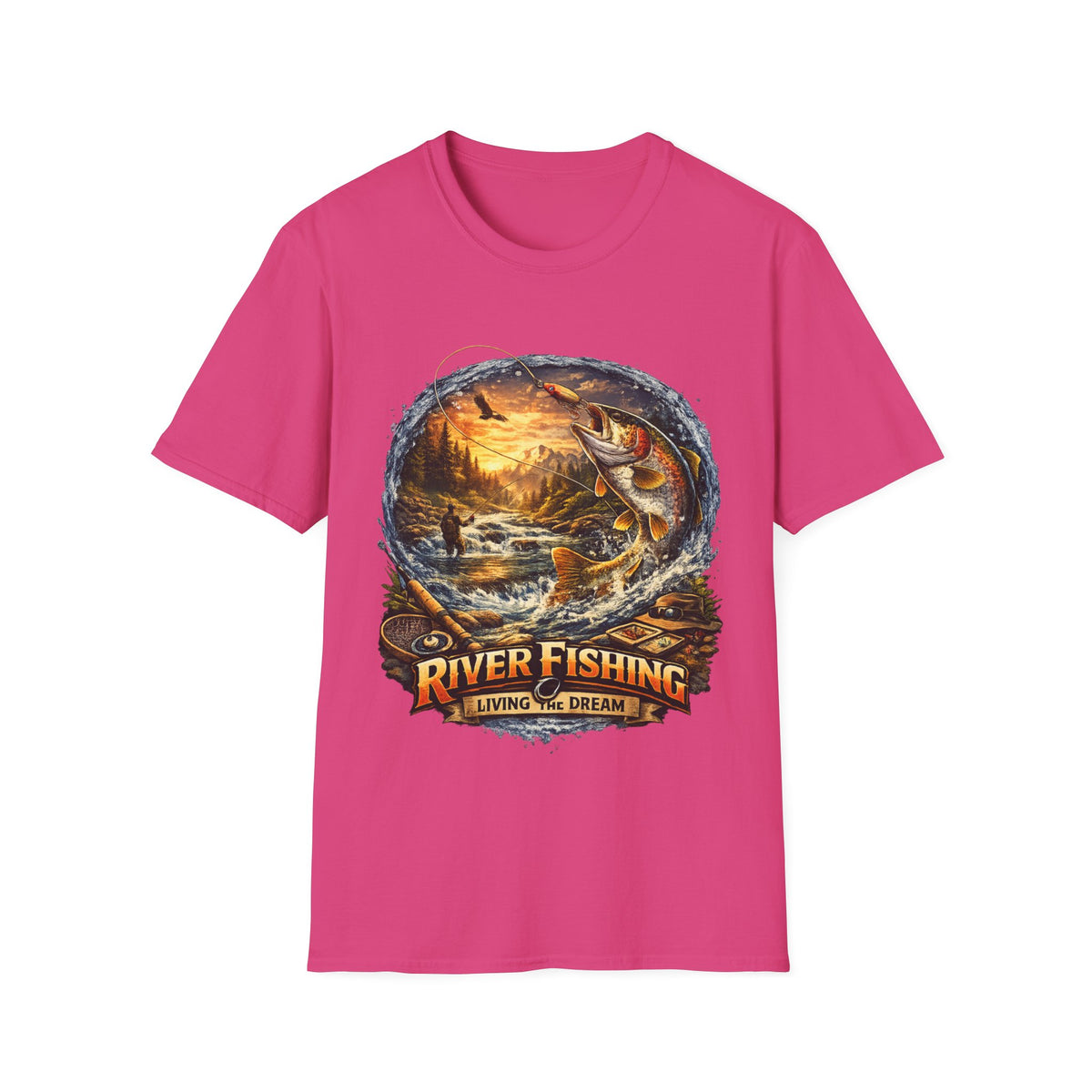 River Fishing Living the Dream T-Shirt – Angler Fishing Tee