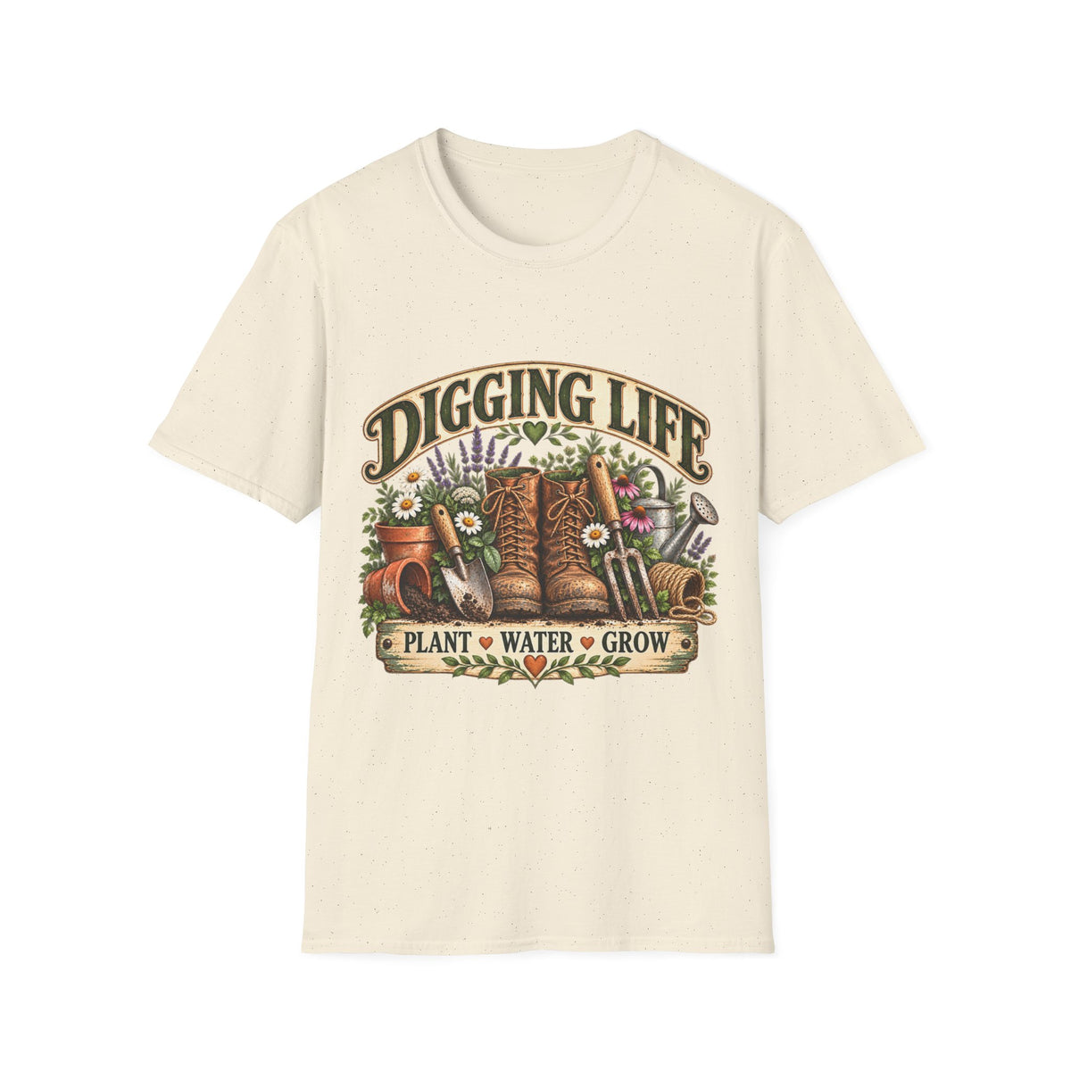 Digging Life Pflanze Wasser Wachsen Vintage Gartenarbeit T-Shirt