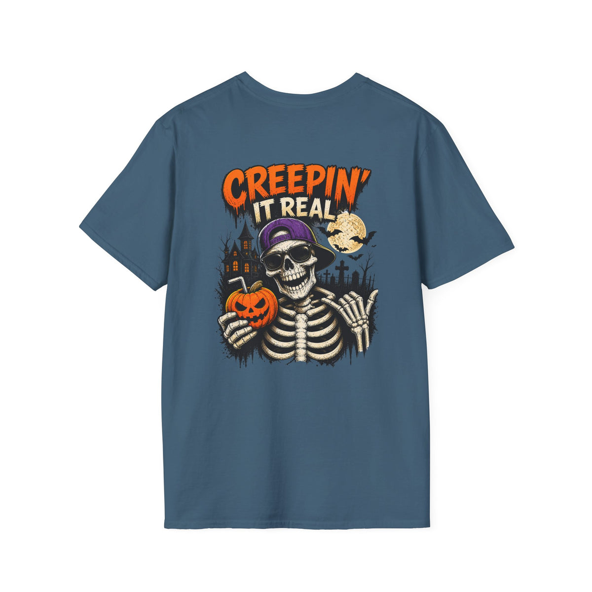 Creepin’ It Real Halloween T-Shirt – Skeleton Graphic Tee