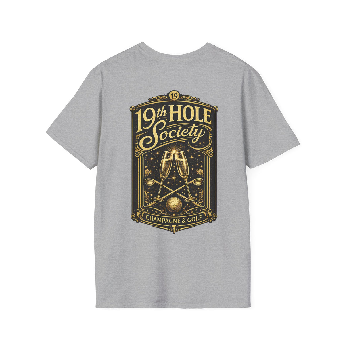 19th Hole Society Champagne and Golf T-Shirt