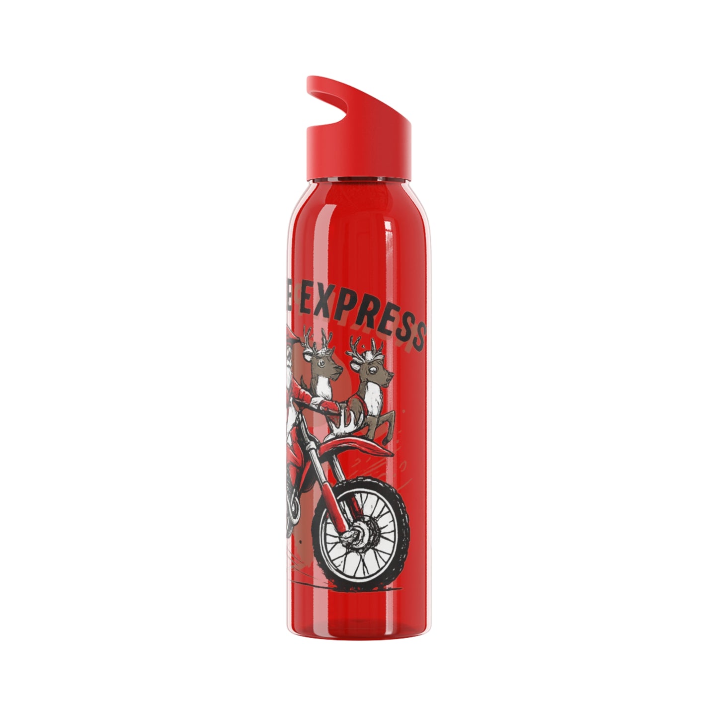 North Pole Express Motocross Christmas Water Bottle