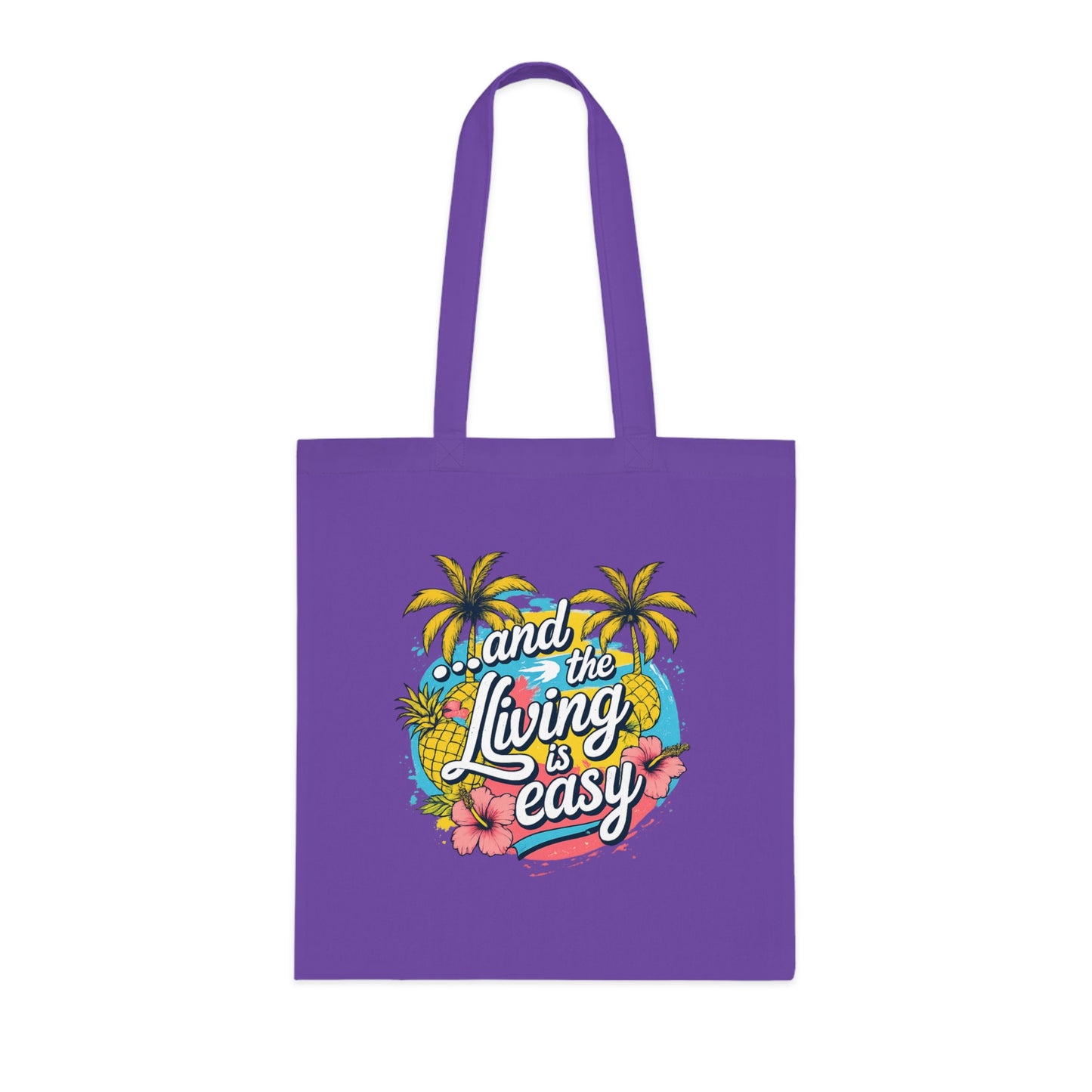 Easy Living Co. "...and the Living is Easy" Double-Sided Tote Bag | Tropical Cotton Shopper