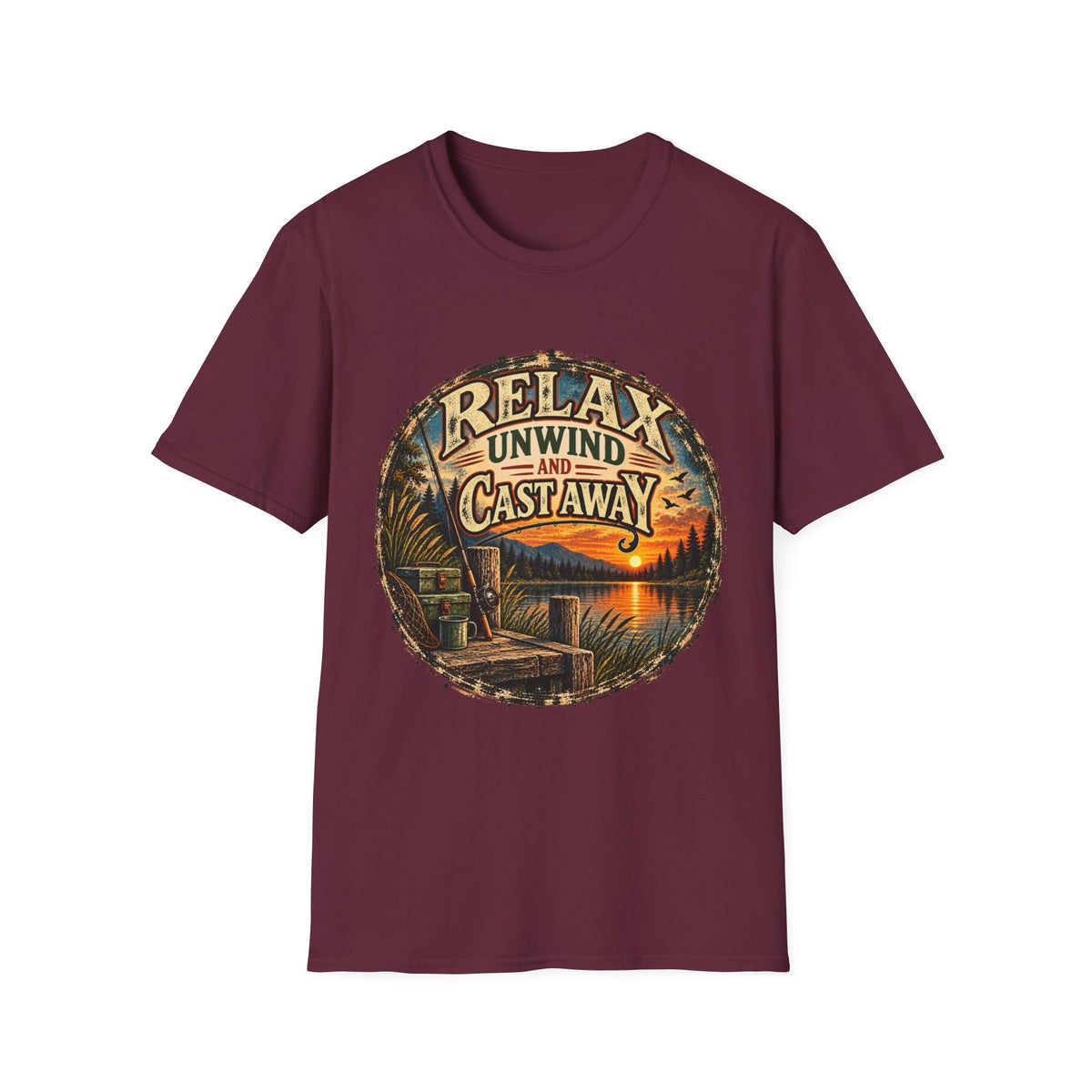 Relax, Unwind & Cast Away Fishing T-Shirt – Vintage Angler Tee