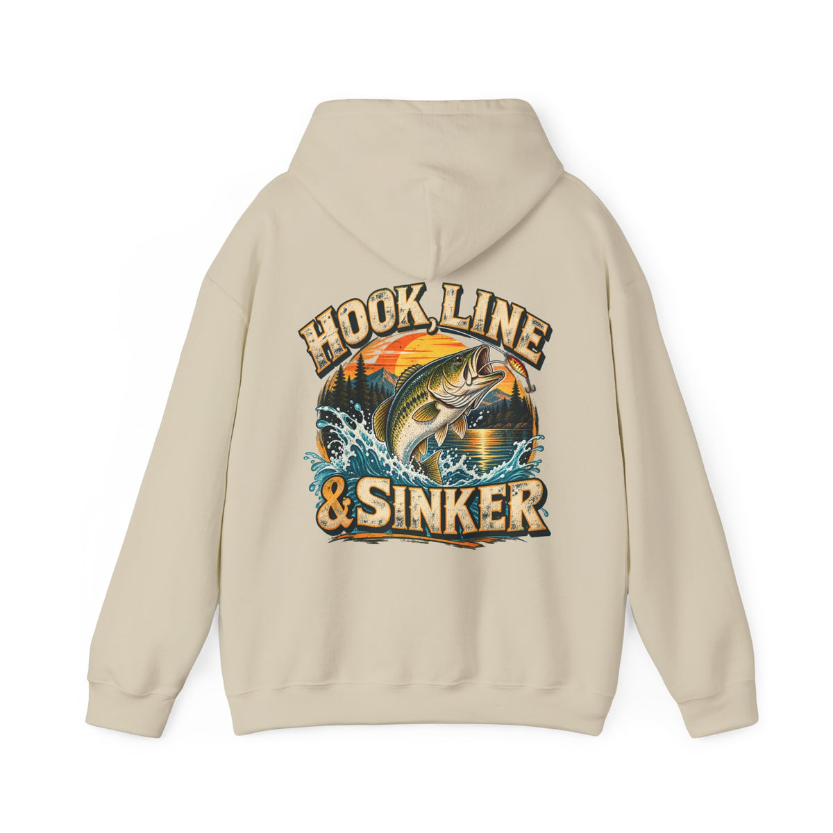 Hook, Line & Sinker Back Print Hoodie – Vintage Fishing Hoodie
