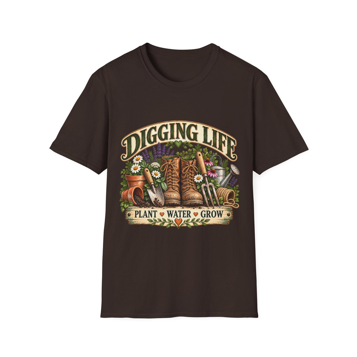 Digging Life Pflanze Wasser Wachsen Vintage Gartenarbeit T-Shirt