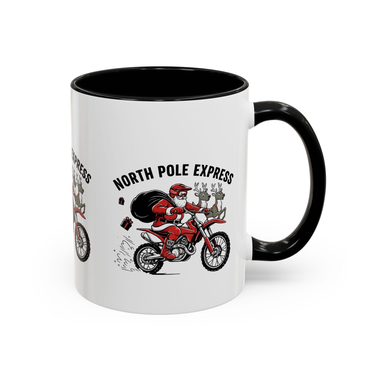 North Pole Express Motocross Santa Christmas Accent Mug