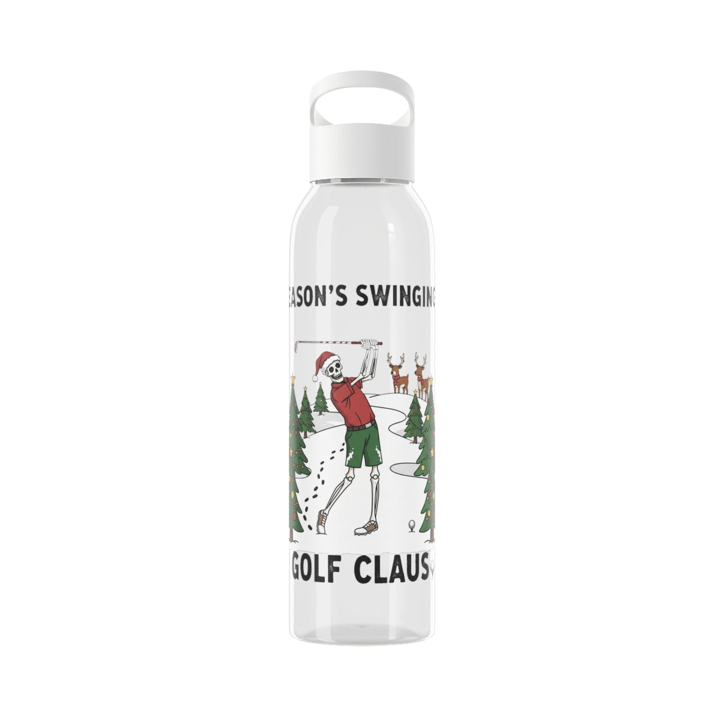 Golf Claus Christmas Golf Water Bottle – Season’s Swinging