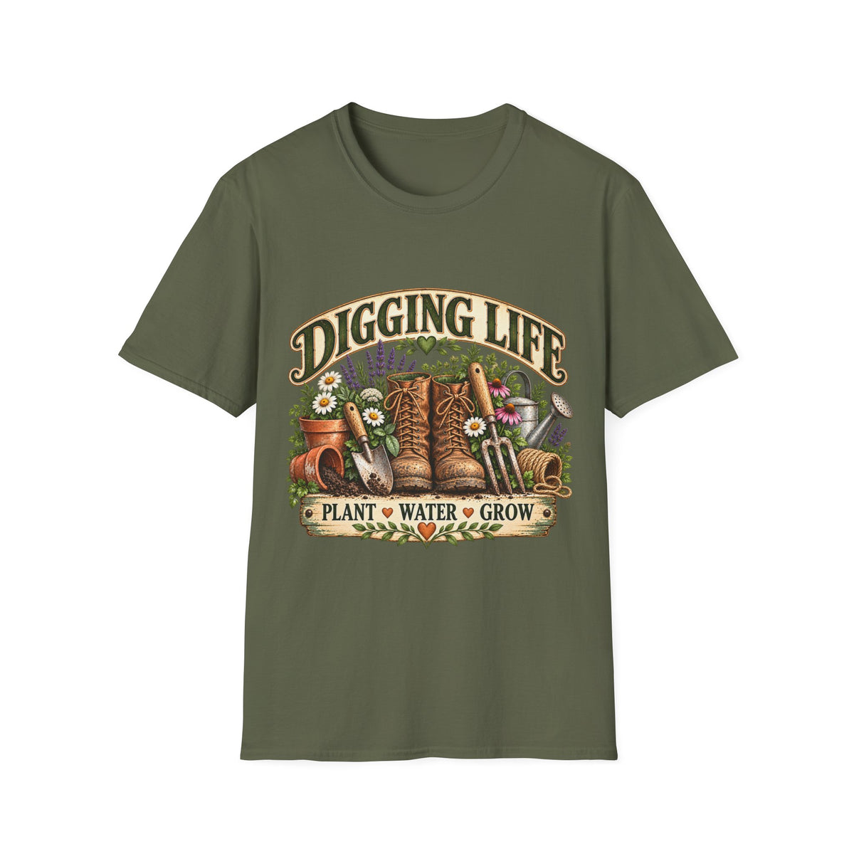Digging Life Pflanze Wasser Wachsen Vintage Gartenarbeit T-Shirt