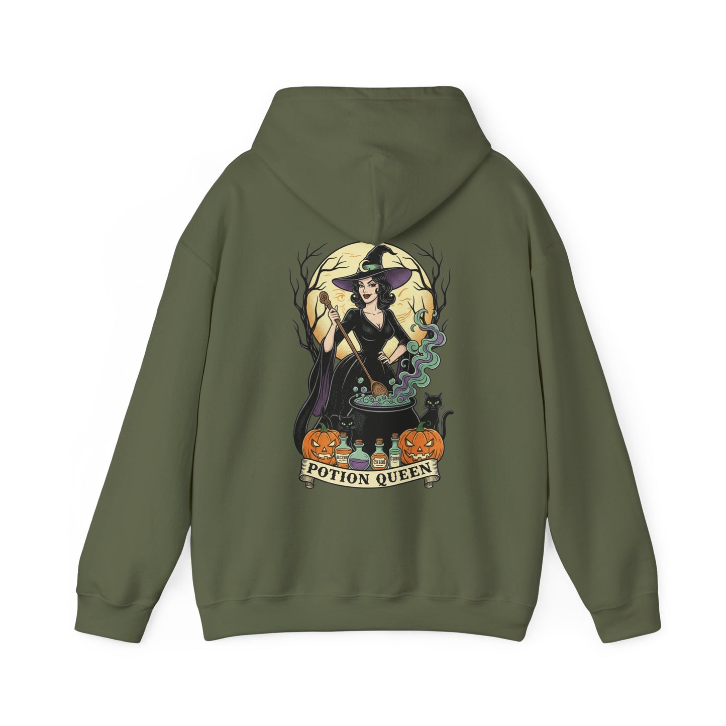 Potion Queen Hoodie Halloween Hexenkessel Grafik Sweatshirt