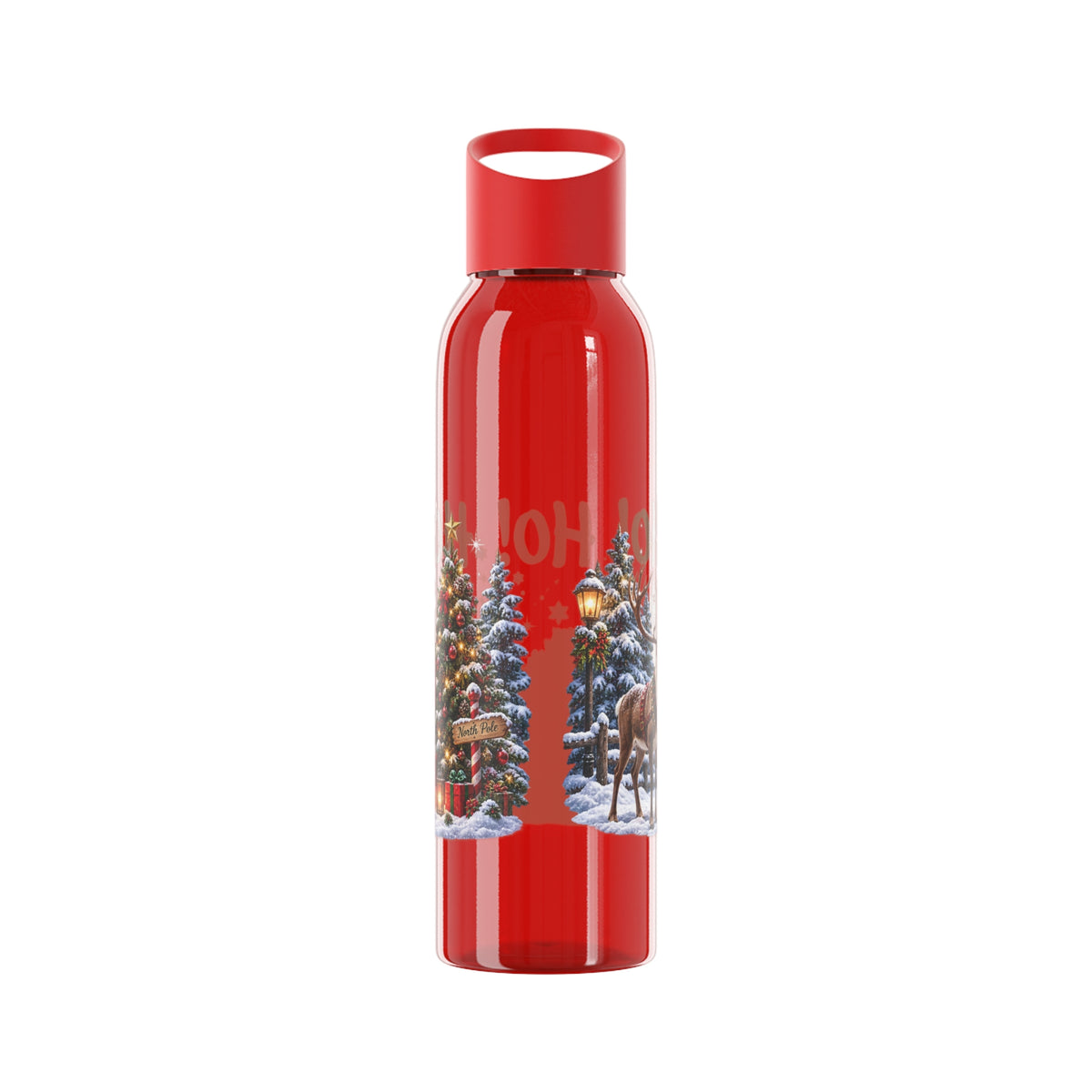 Ho Ho Ho Santa Christmas Water Bottle – Festive Sleigh Design