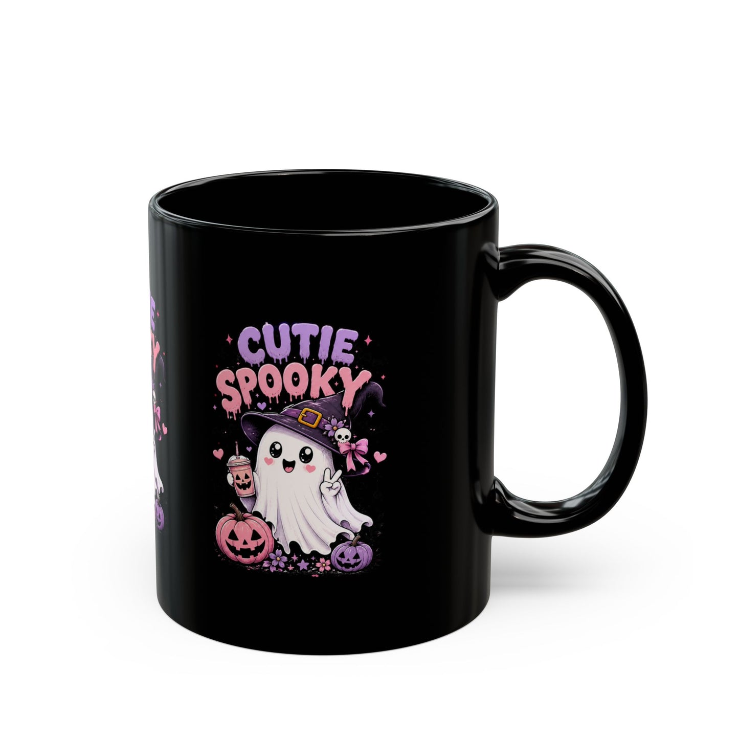 Cutie Spooky Halloween Mug – Cute Ghost Black Mug