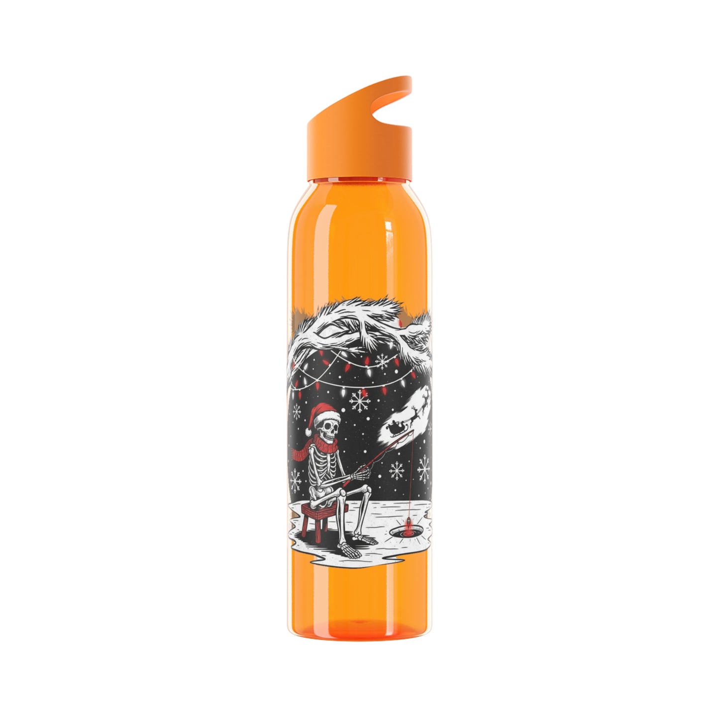 Merry Fishing Christmas Water Bottle – Skeleton Fishing Bottle