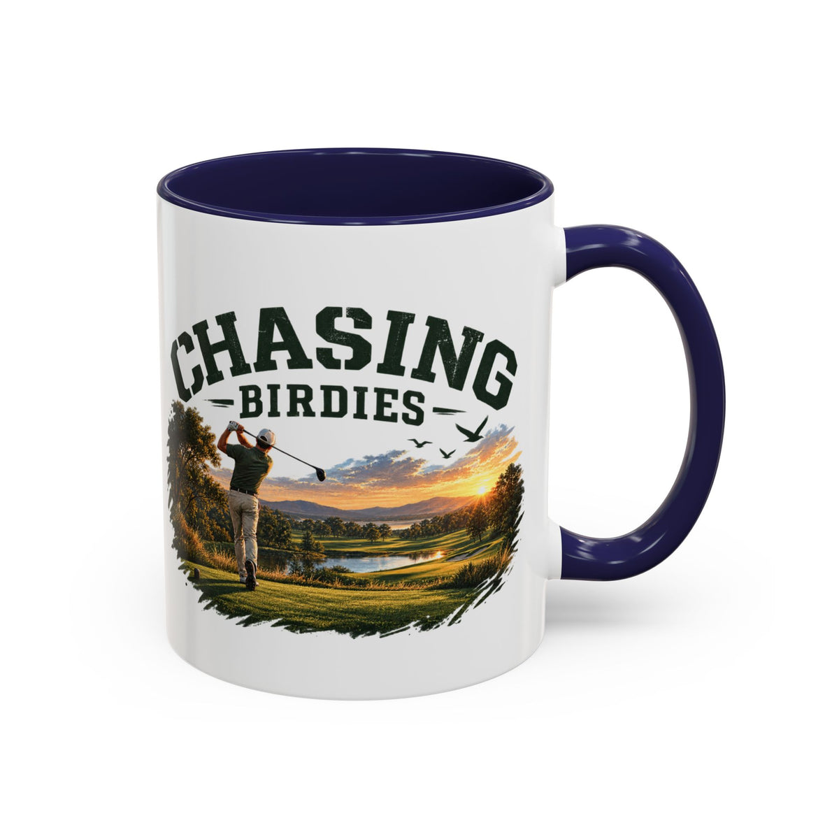 Chasing Birdies Golf Accent Mug – Golfer Coffee Mug