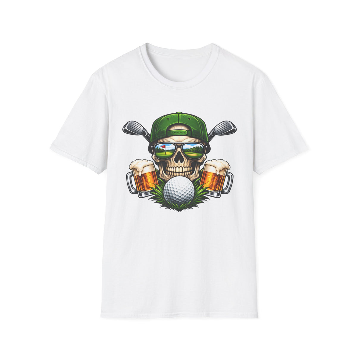 Fairways & Cold Beers Golf Skull T-Shirt
