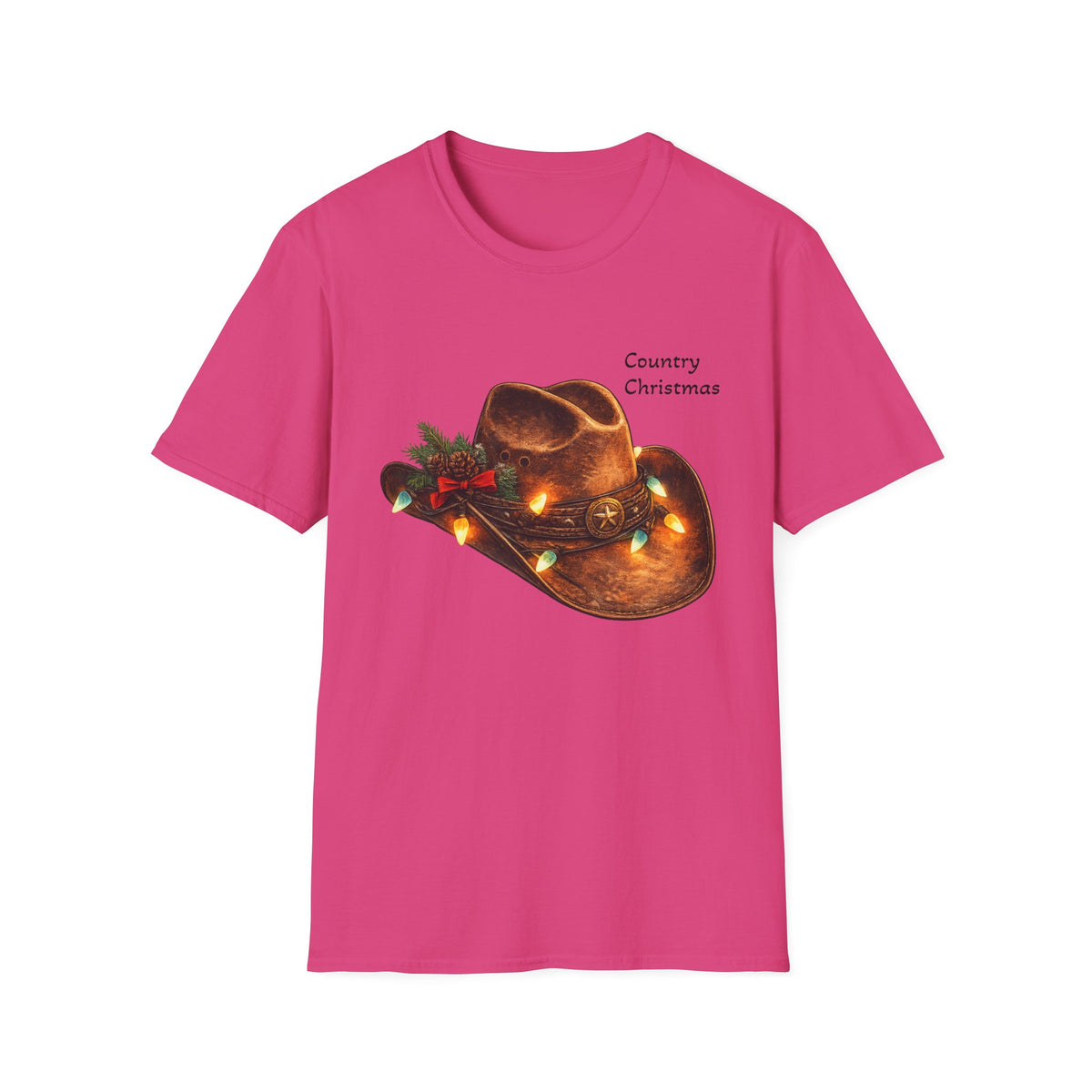 Country Christmas Cowboy Hat T-Shirt