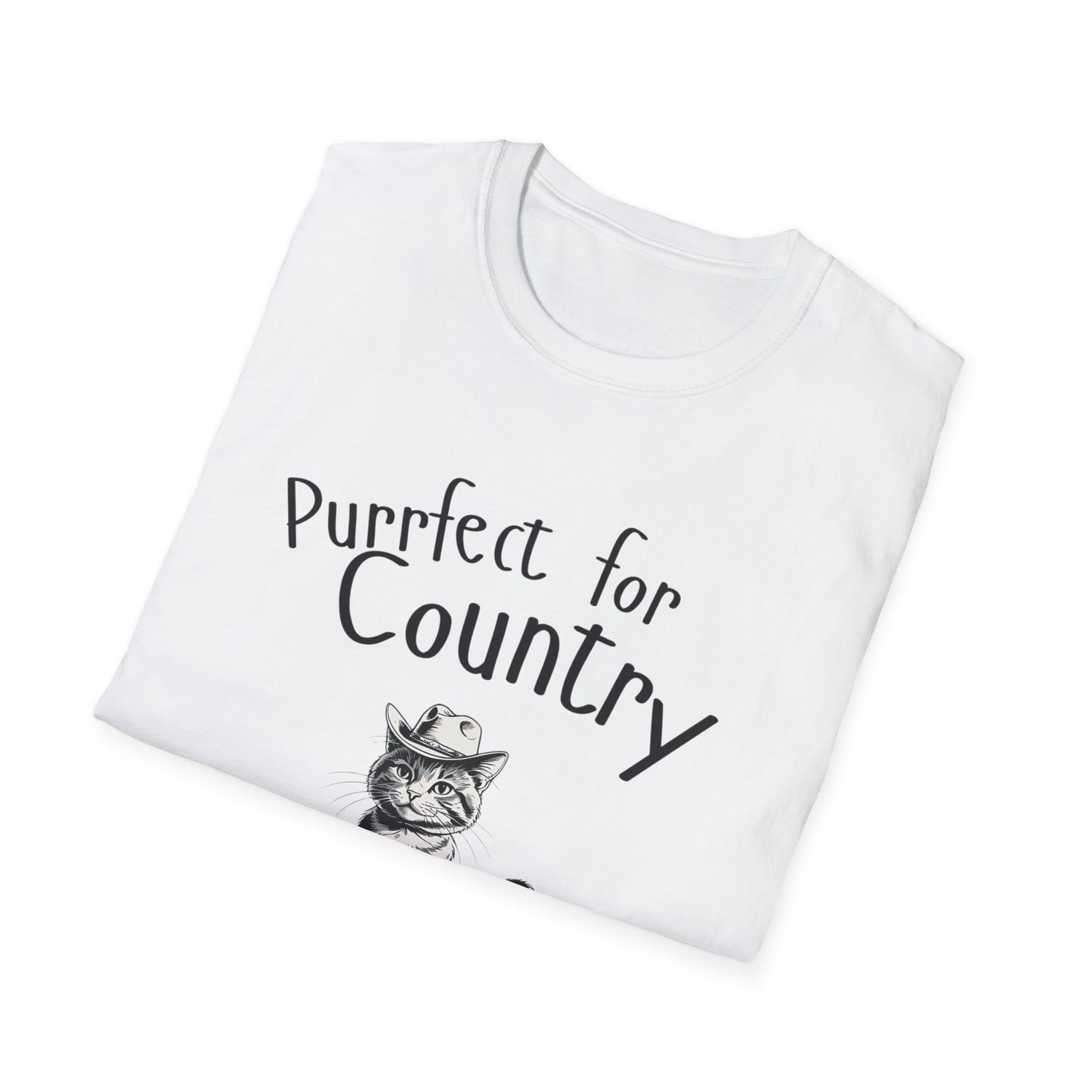 Purrfect for Country Cat Lover T-Shirt, Funny Pet Gift, Unisex Tee for Cat Owners, Cute Animal Apparel, Perfect for Birthdays, Gifts