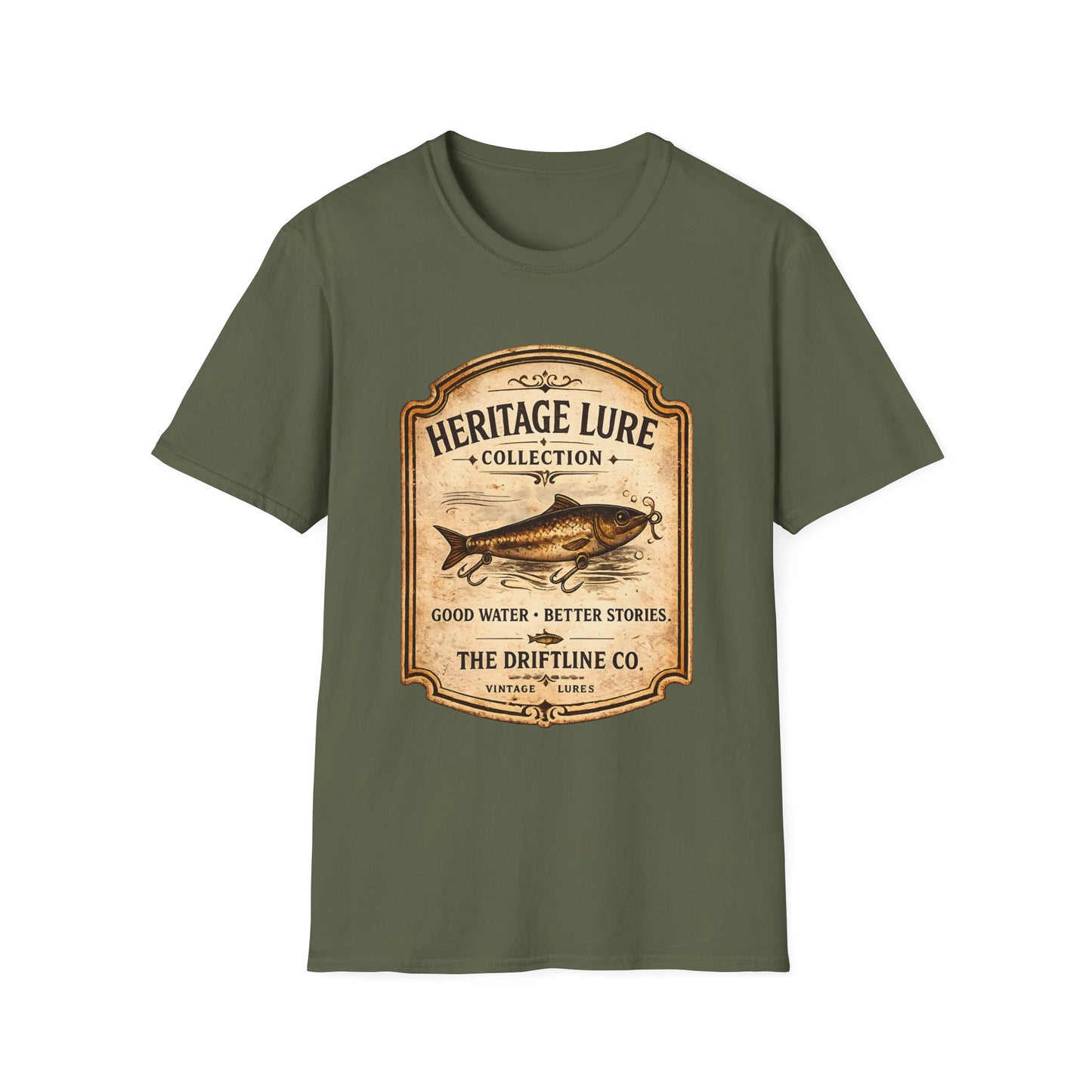 Heritage Lure Collection Fishing T-Shirt | Vintage Angler Tee | The Driftline Company