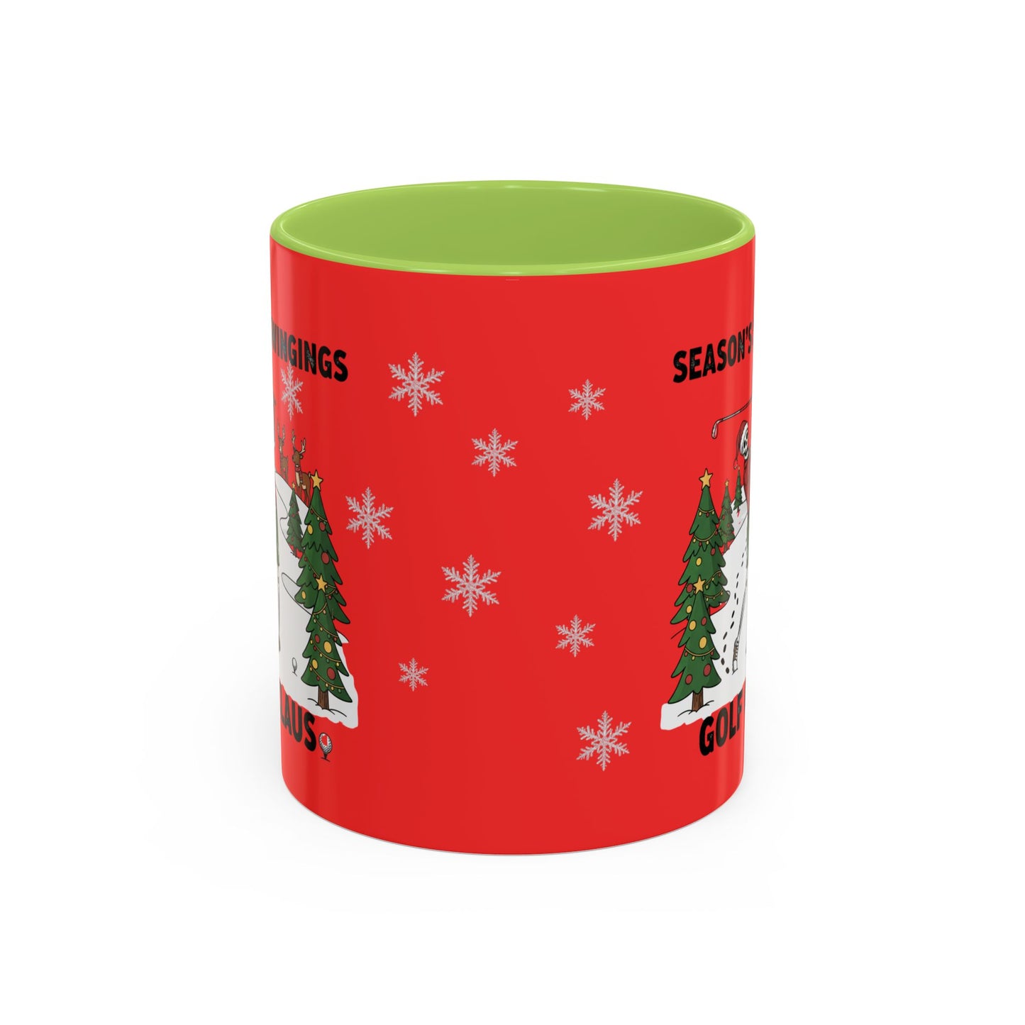Golf Claus Christmas Accent Mug – Season’s Swingings Golf Mug