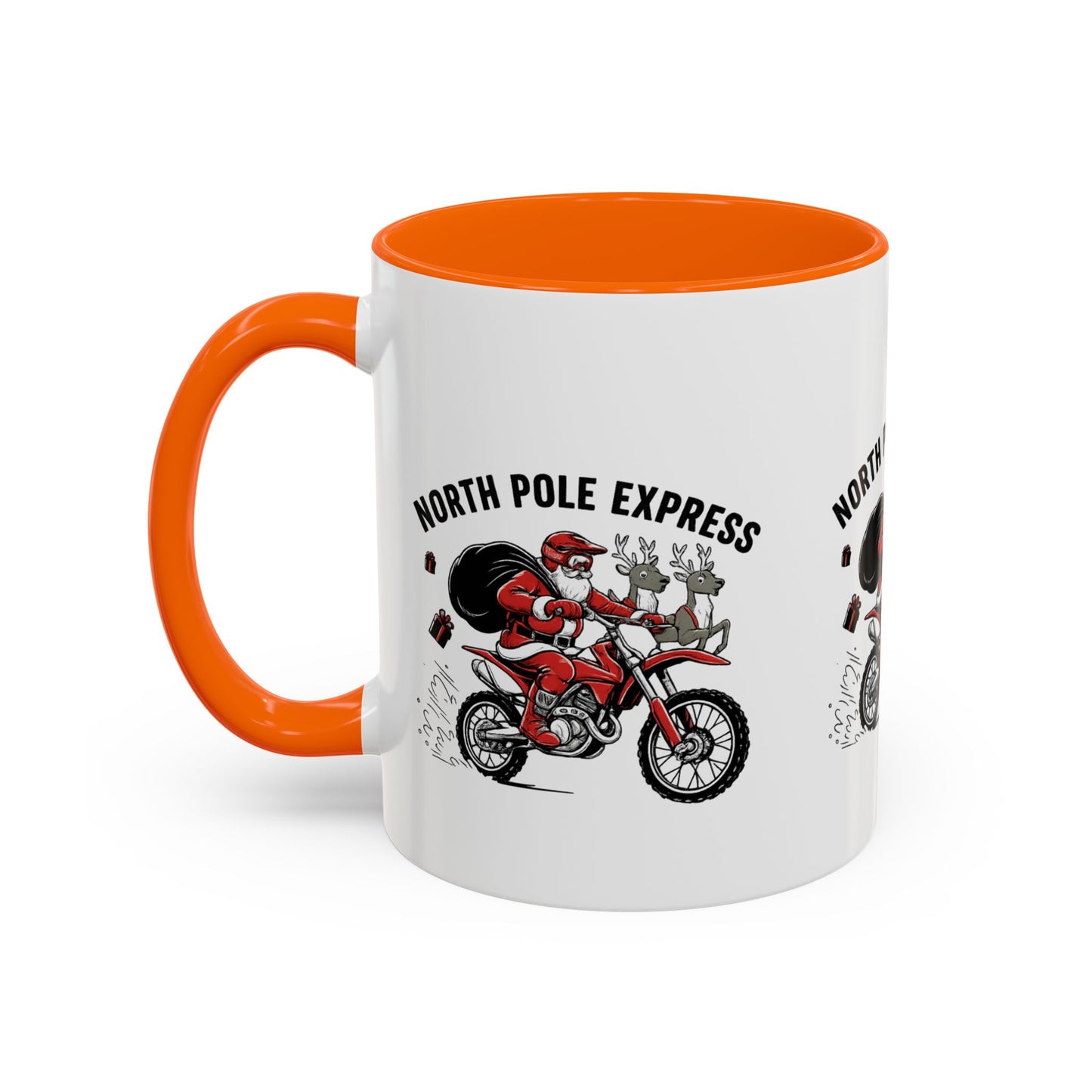 North Pole Express Motocross Santa Christmas Accent Mug