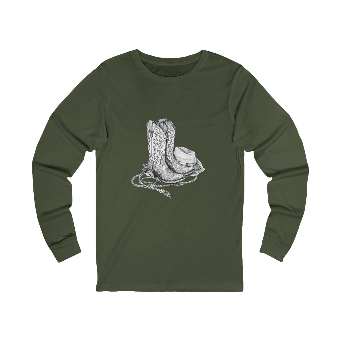 Bottes de cowboy T-shirt à manches longues