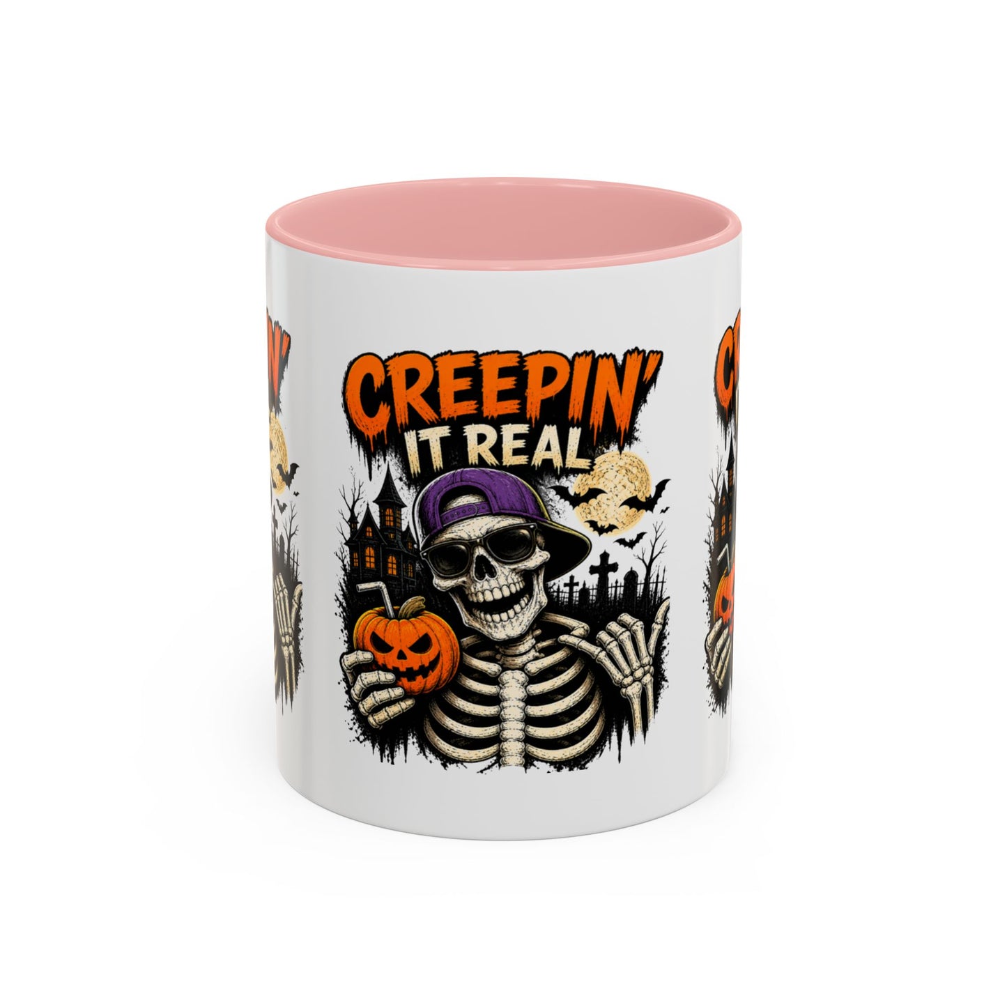 Creepin’ It Real Halloween Accent Mug – Skeleton Coffee Mug