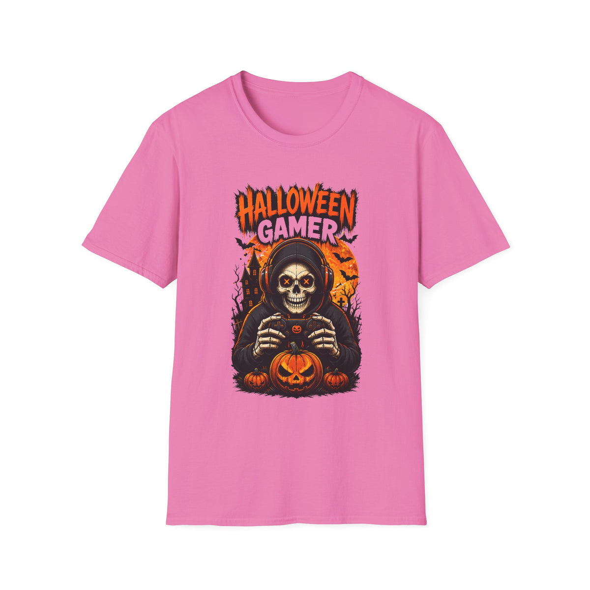Halloween Gamer T-Shirt – Skull Gaming Halloween Tee