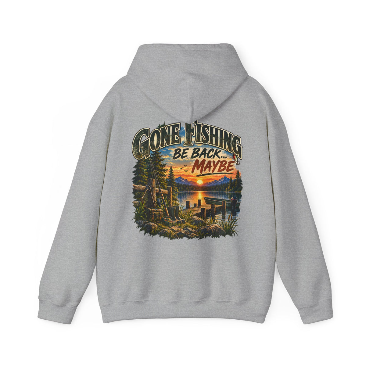 Gone Fishing, Be Back… Maybe Back Print Hoodie – Vintage Fishing Hoodie