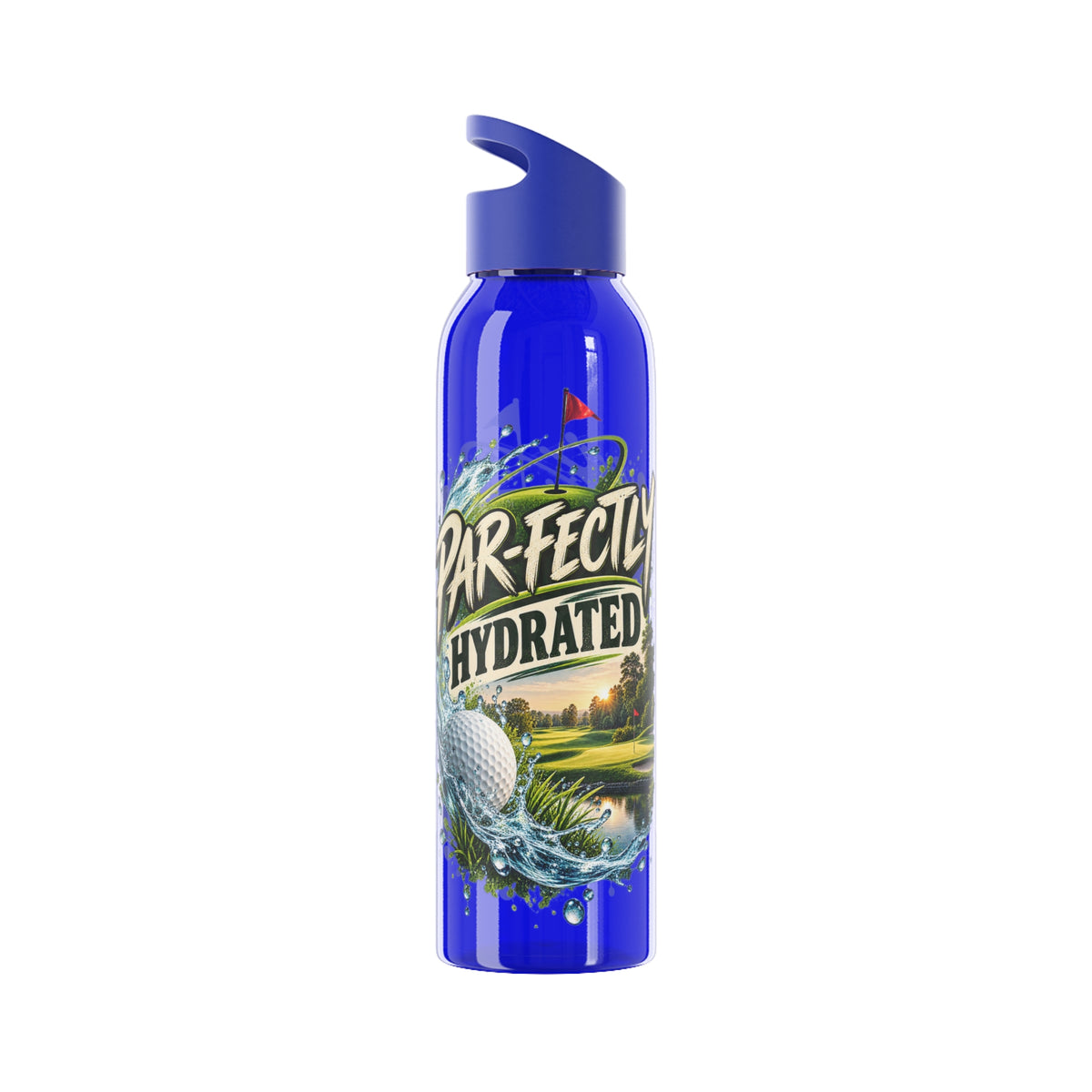 Bouteille d'eau de golf parfaitement hydratée Motif scène de golf dans une gamme de couleurs