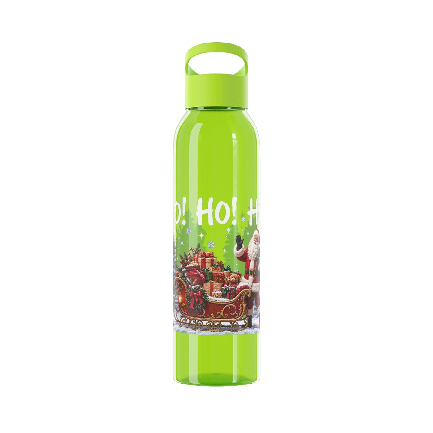 Ho Ho Ho Santa Christmas Water Bottle – Festive Sleigh Design