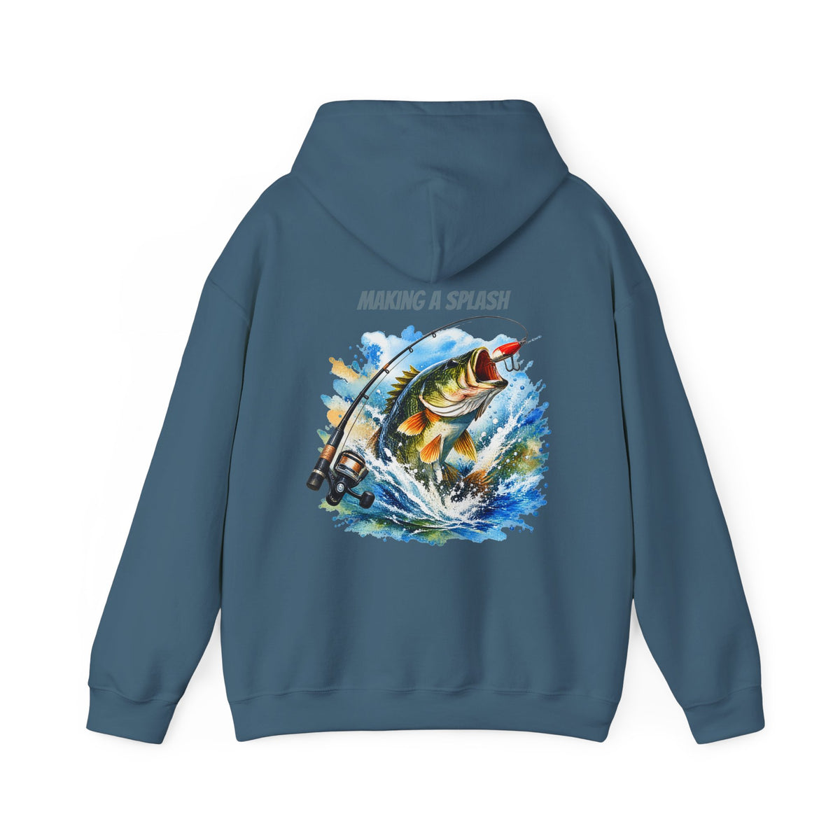 Making a Splash Back Print Hoodie – Fishing Graphic Hoodie