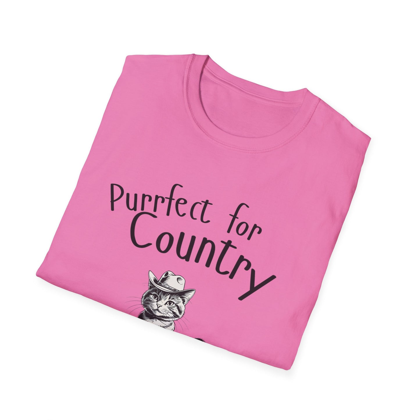 Purrfect for Country Cat Lover T-Shirt, Funny Pet Gift, Unisex Tee for Cat Owners, Cute Animal Apparel, Perfect for Birthdays, Gifts