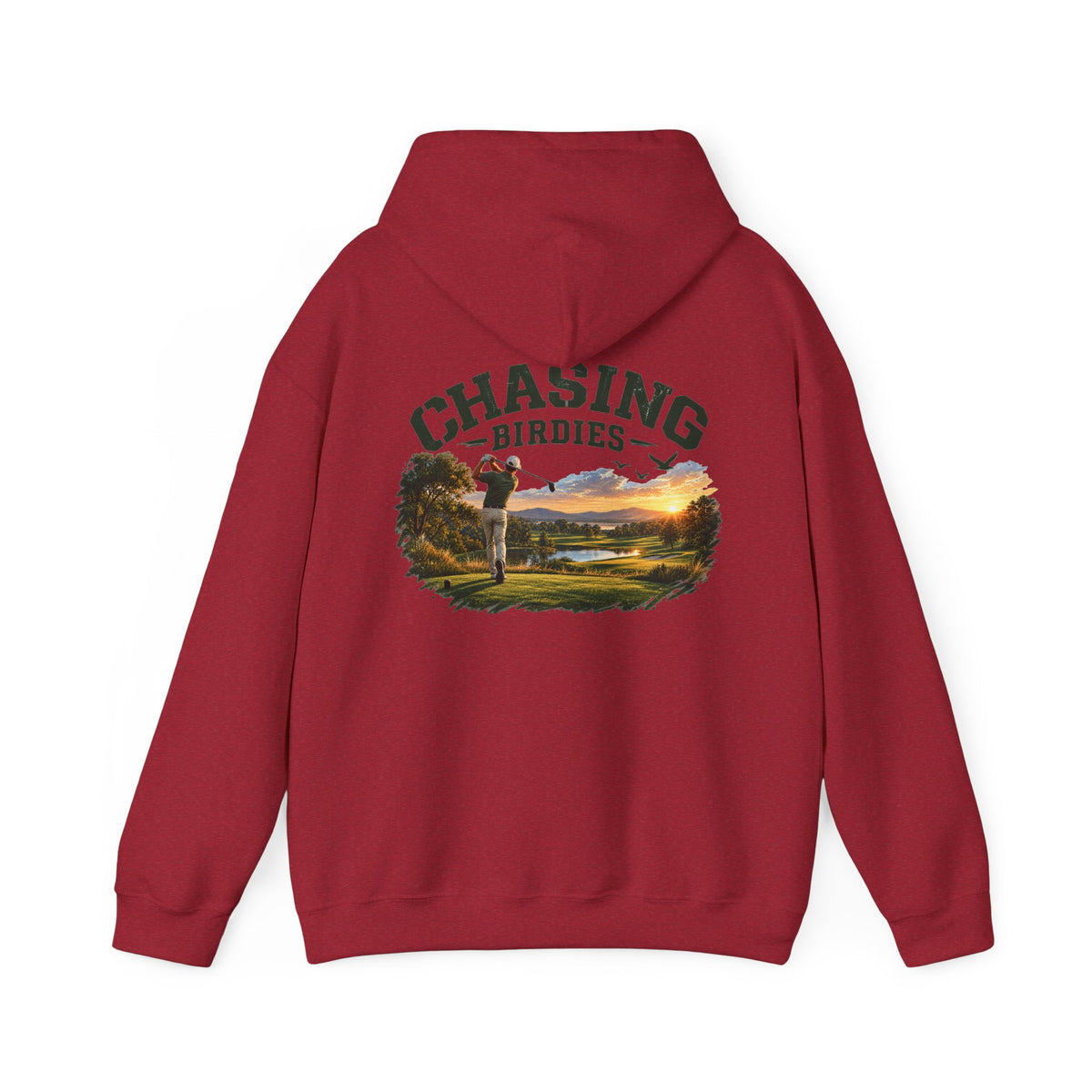 Chasing Birdies Golf Hoodie – Golfer Back Print Hoodie