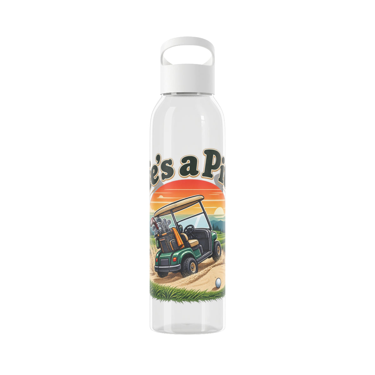 Life’s a Pitch Golf Water Bottle – Golf Cart Design
