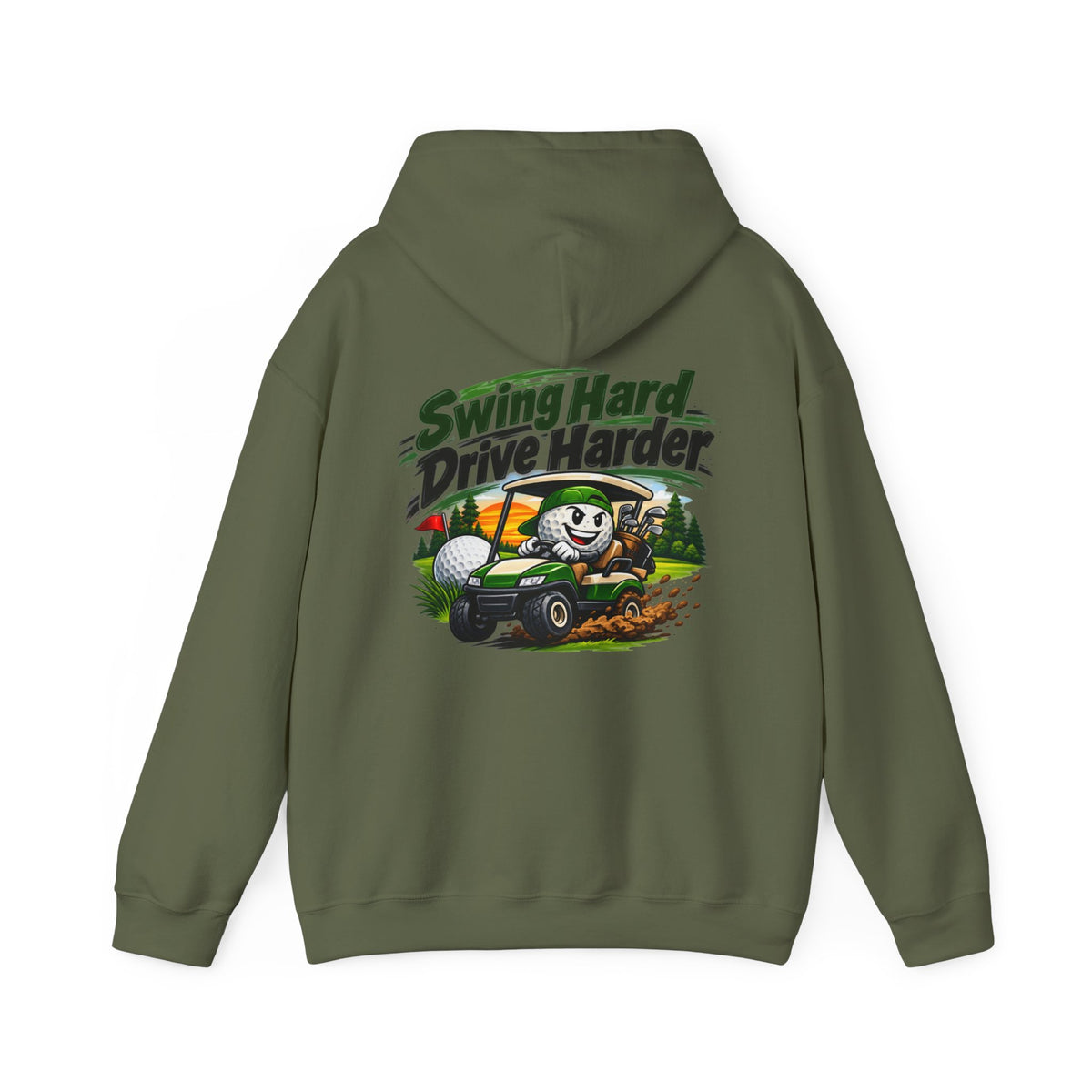 Sweat à capuche de golf amusant Petit imprimé avant Motif de golf
