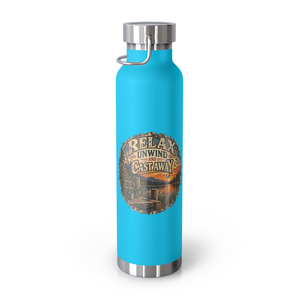 Relax, Unwind & Cast Away Insulated Flask – Vintage Fishing Flask