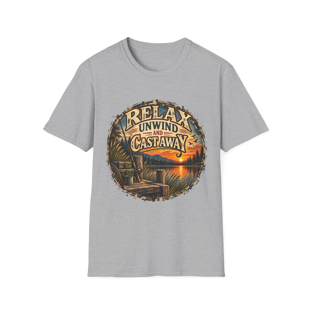 Relax, Unwind & Cast Away Fishing T-Shirt – Vintage Angler Tee