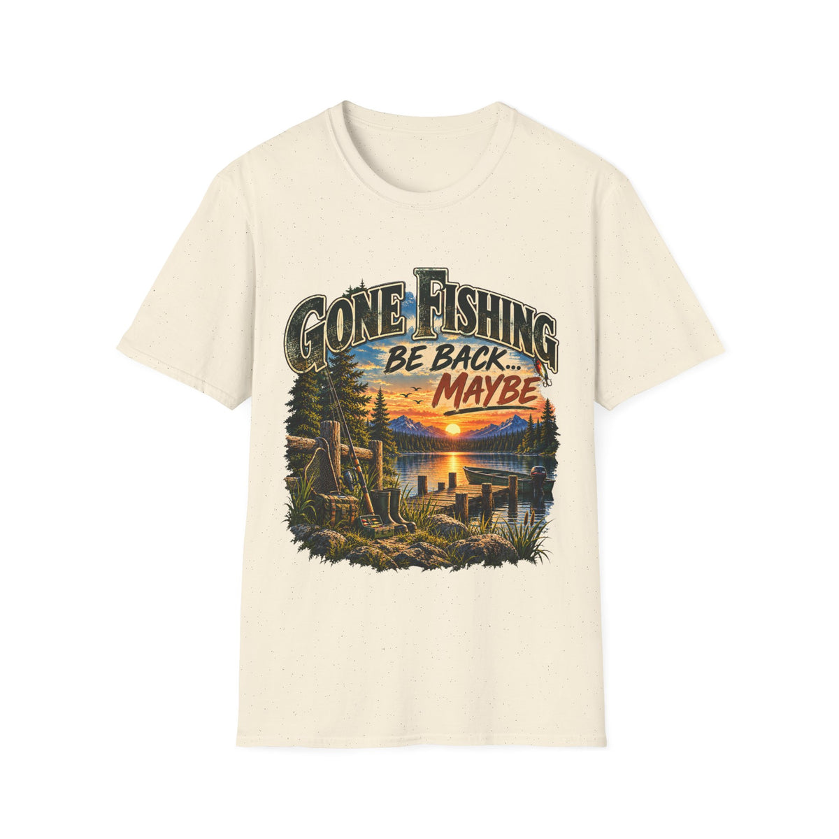 Angeln gegangen, bin zurück… vielleicht T-Shirt – Vintage Angler-T-Shirt