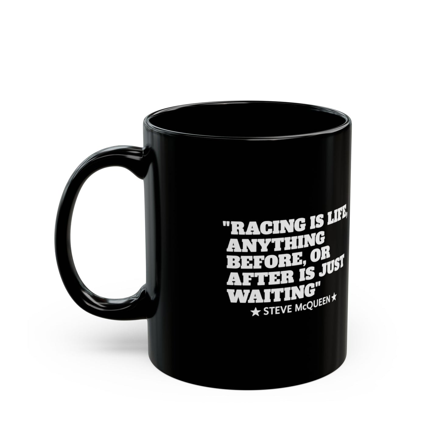 Mojo Moto MX Legends Steve McQueen Quote Black Mug