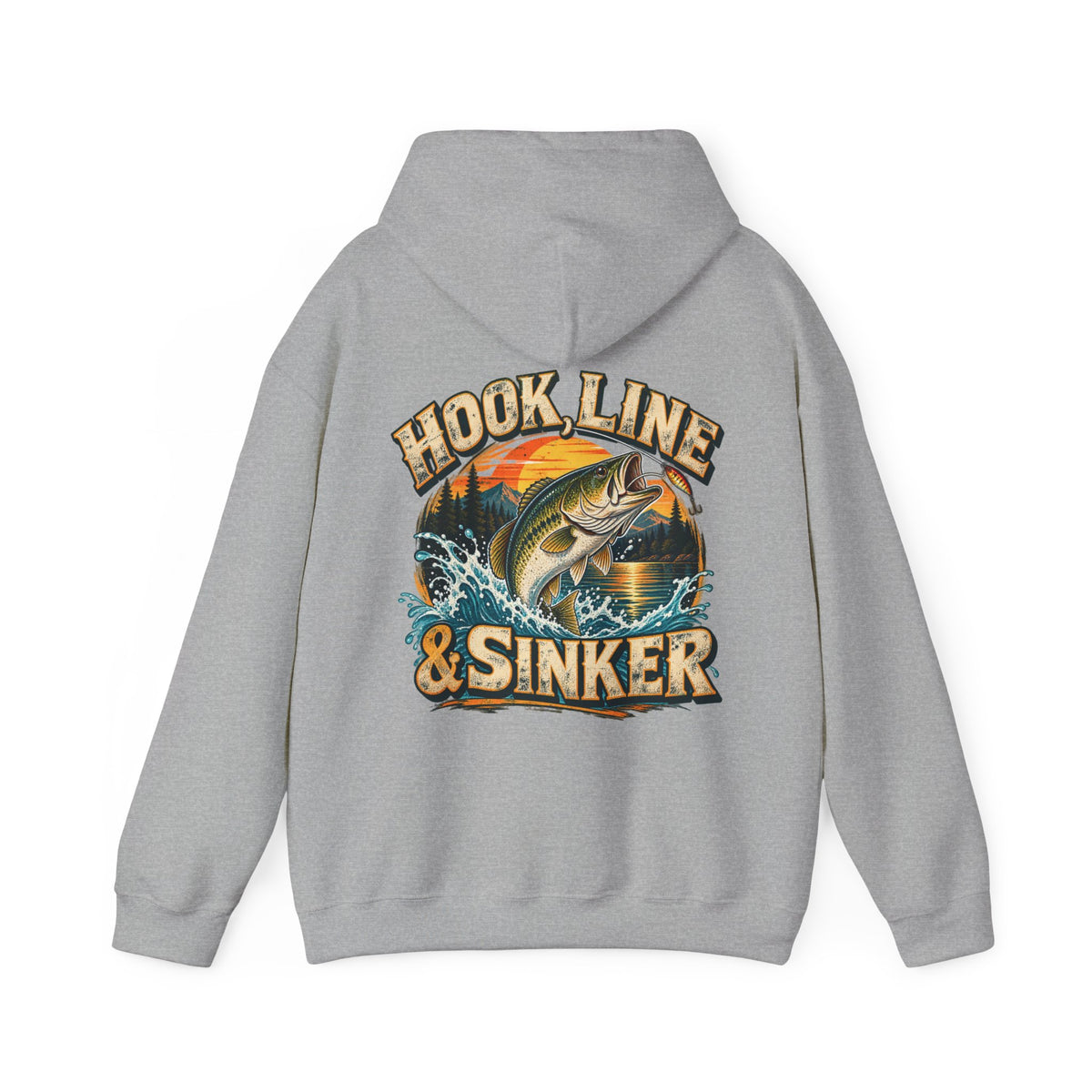 Hook, Line & Sinker Back Print Hoodie – Vintage Fishing Hoodie