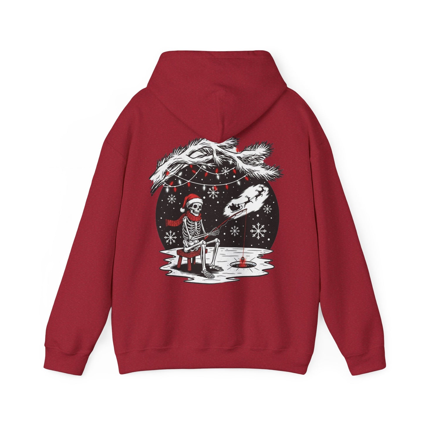 Merry Fishing Christmas Hoodie – Skeleton Fisherman Festive Hoodie