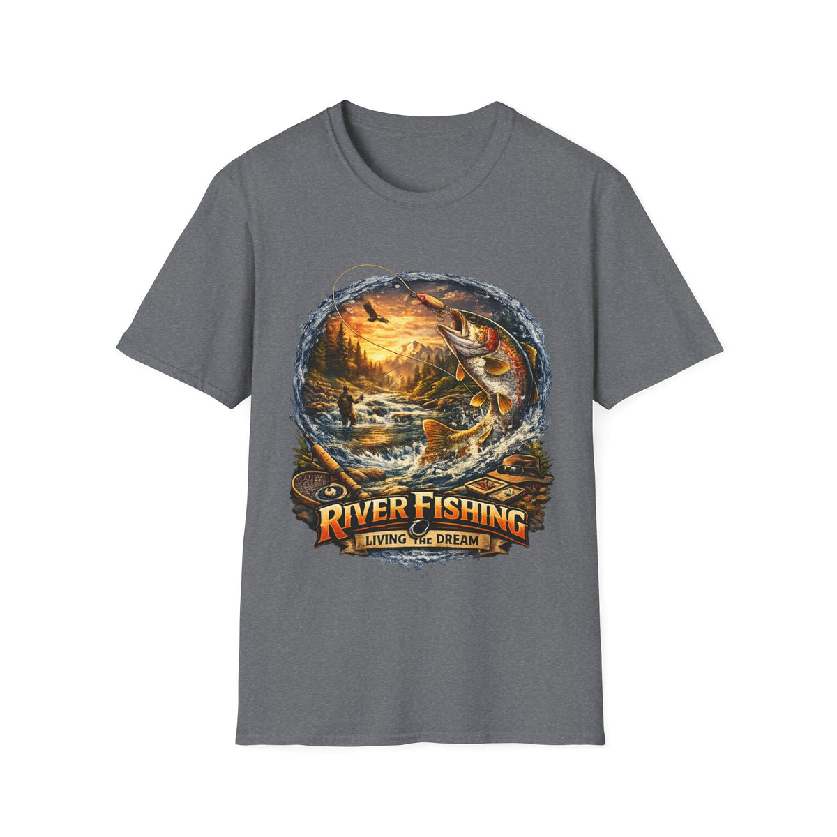 River Fishing Living the Dream T-Shirt – Angler Fishing Tee