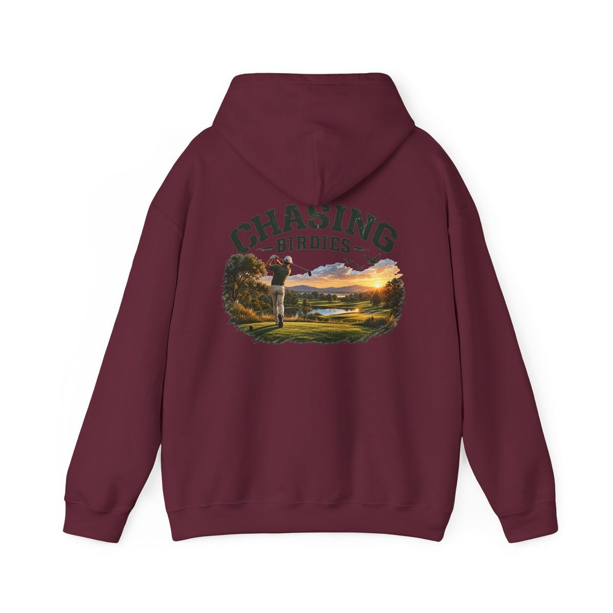 Chasing Birdies Golf Hoodie – Golfer Back Print Hoodie