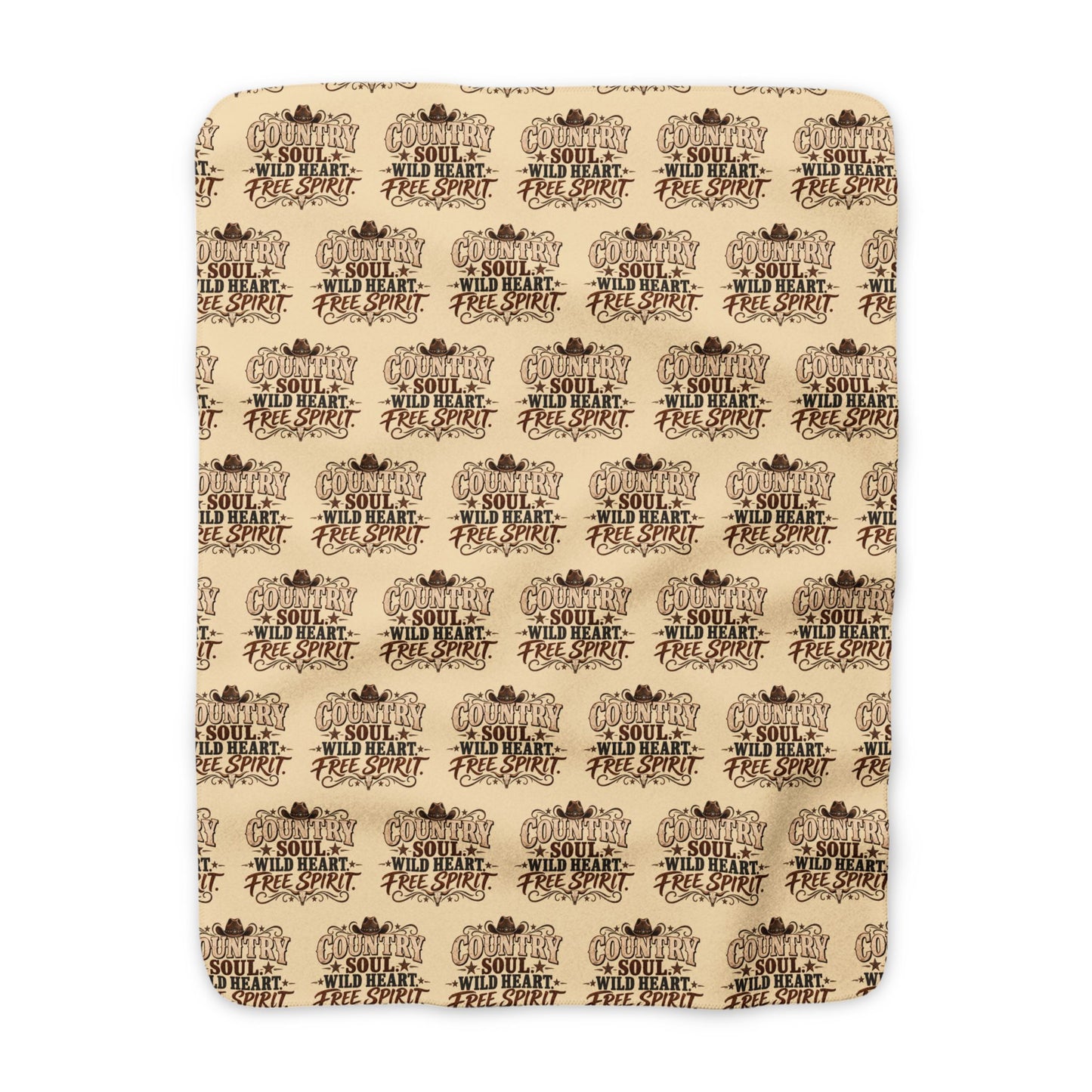 Country Soul Wild Heart Free Spirit Sherpa Fleece Blanket   Western Country Throw