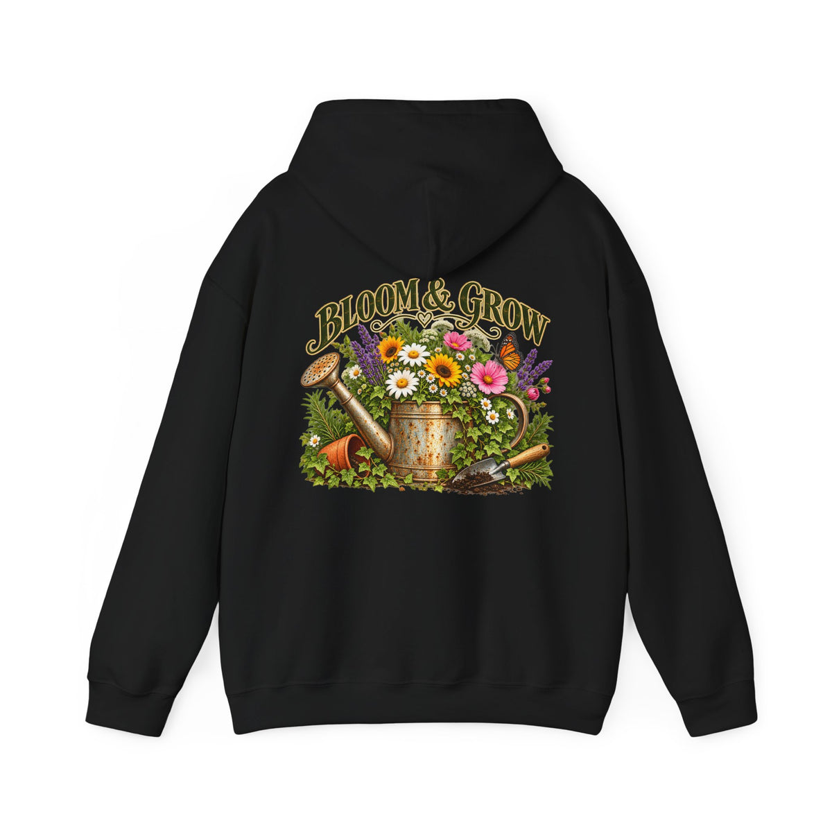 Bloom & Grow Vintage Garden – Back Print Hoodie
