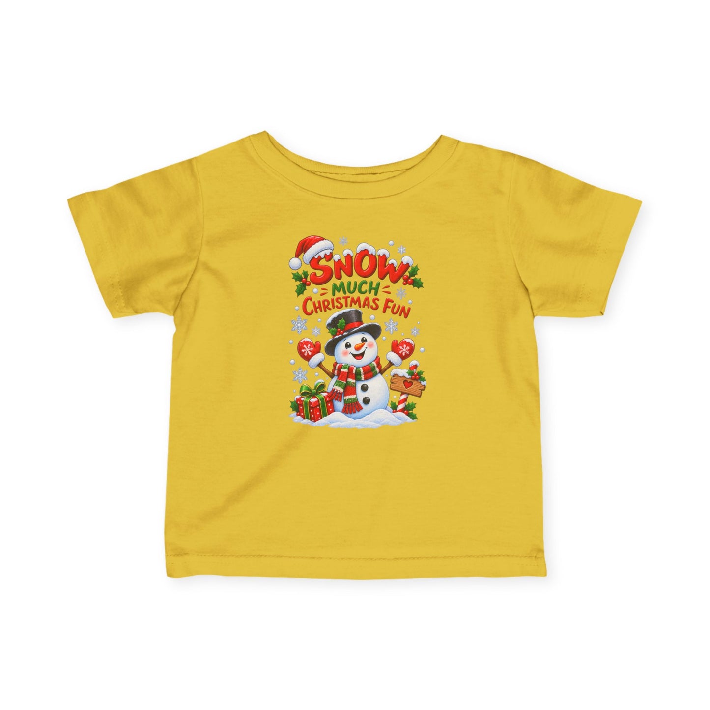 Snow Much Christmas Fun Infant Christmas T-Shirt – Snowman Tee