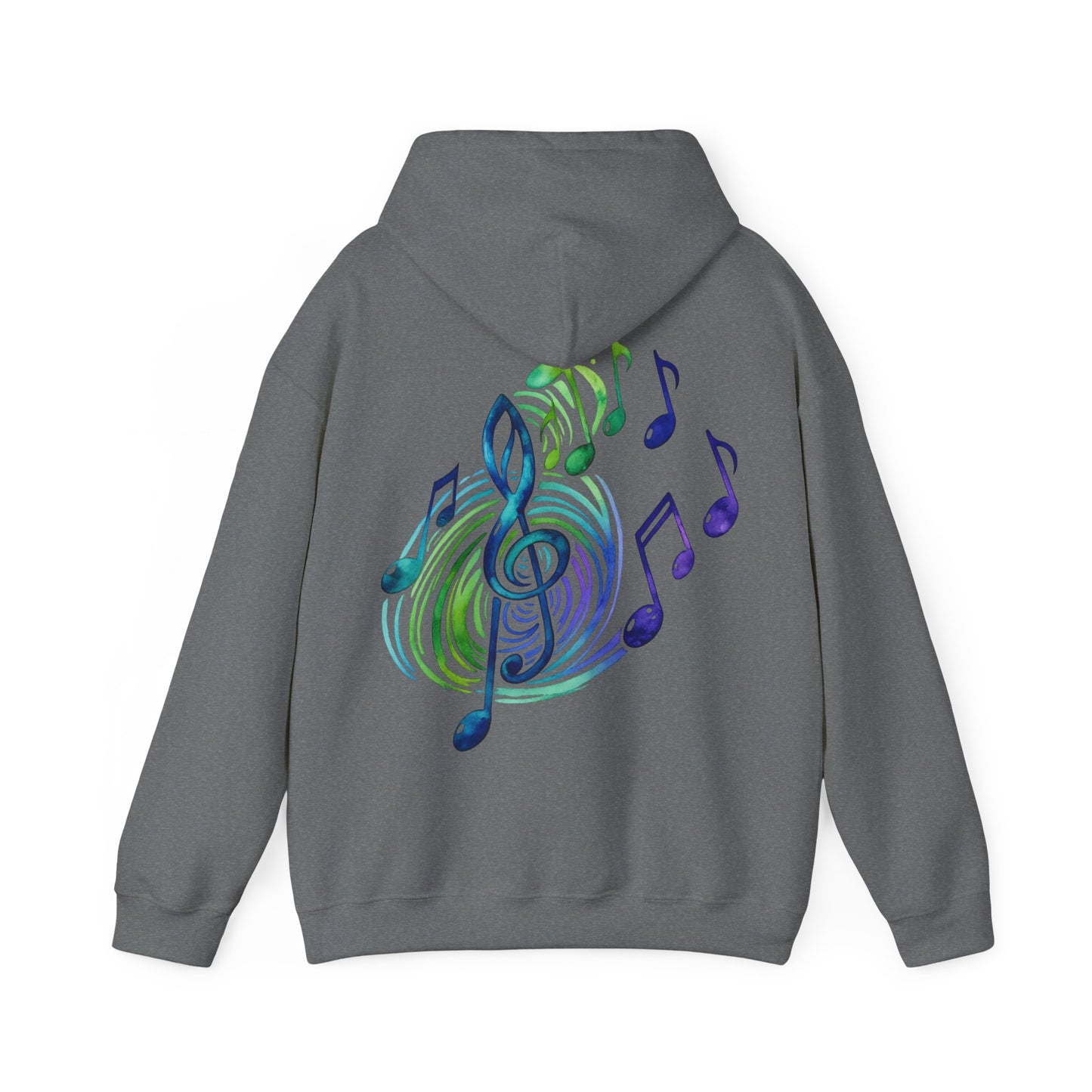 Music Note Hoodie Colorful Treble Clef Graphic Pullover