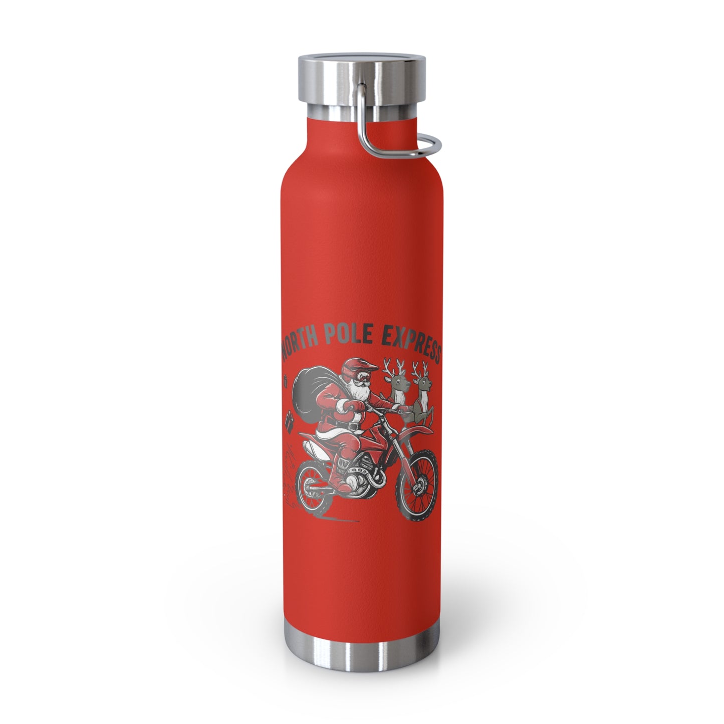 North Pole Express Motocross Christmas Insulated Flask