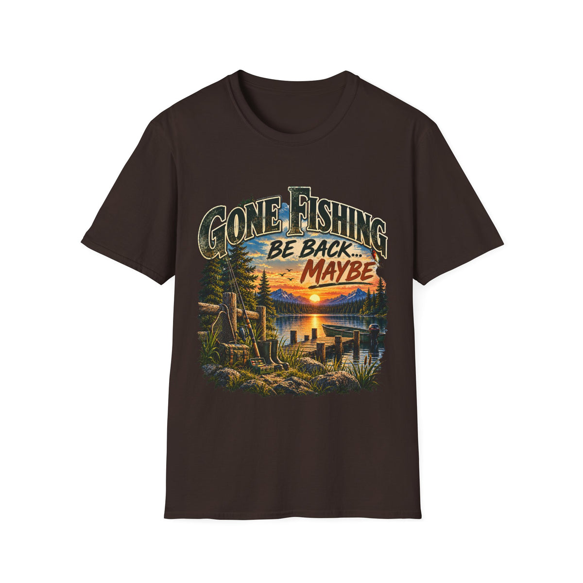 Angeln gegangen, bin zurück… vielleicht T-Shirt – Vintage Angler-T-Shirt