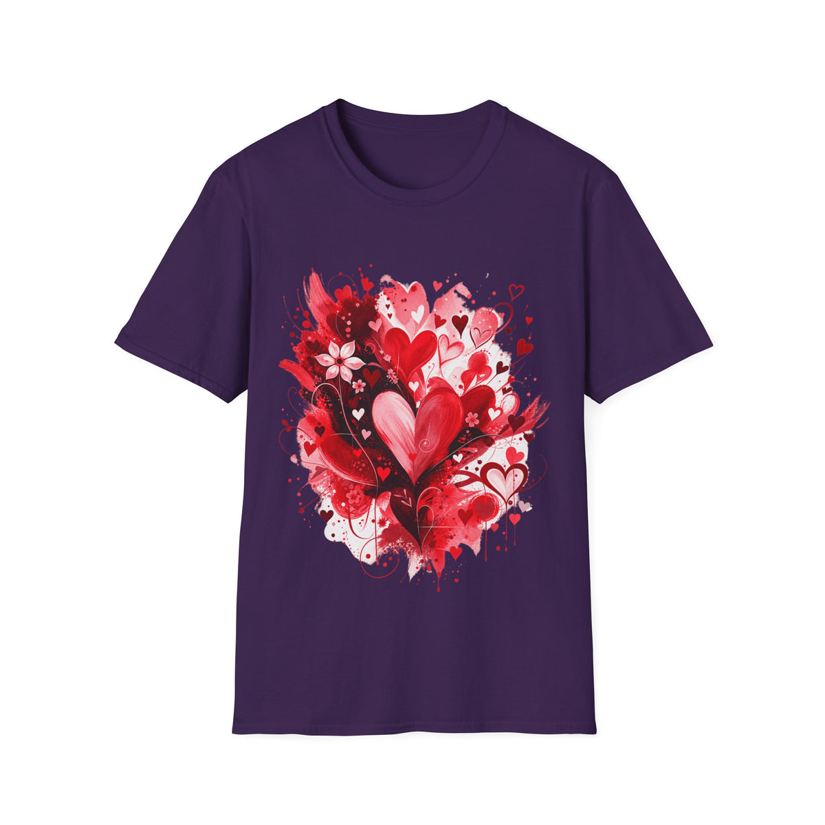 Floral Hearts T-Shirt | Red Heart & Floral Graphic Tee